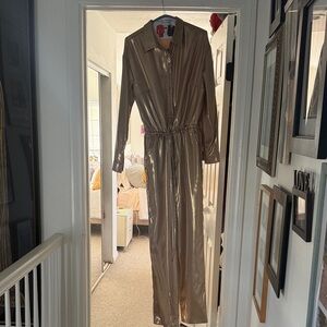 Chic Gold Satin Jumpsuit